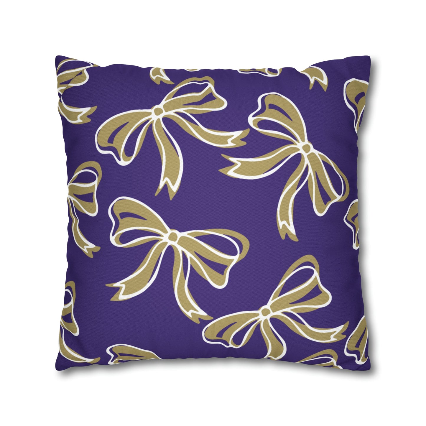 Trendy Bow College Pillow Cover - Dorm Pillow, Graduation Gift, Bed Party Gift, Acceptance Gift, College Gift,  James Madison, JMU Dukes