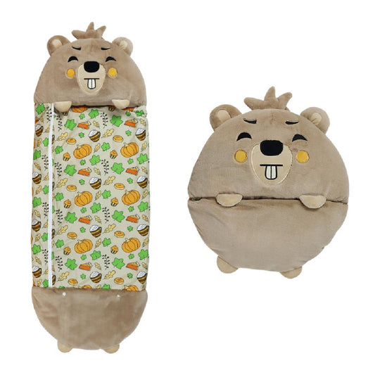 XGeek Happy Sleeping Kids Bag, 2 in 1 Pillow & Sleeping Bags for Spring and Summer, Gift for Kids (Hamster/65*28 Inch)
