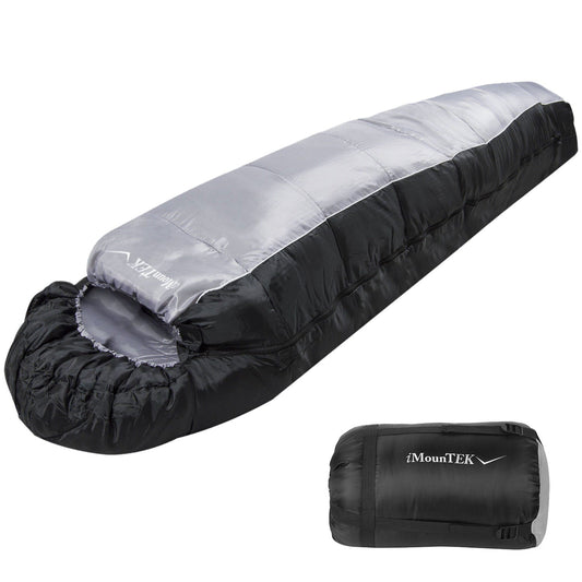 Sleeping Bag for Adults, iMountek Compression Sack for 3-4 Season Camping, Fits 23¡ãF ~ 50¡ãF(Gray)