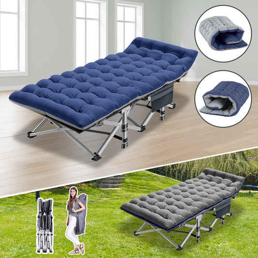 Slsy Folding Camp Cot With Reversible Mattress, Portable Folding Cots with Carry Bag