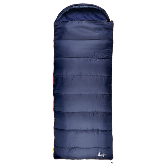 Slumberjack Shadow Mountain 30-Degree Hooded Rectangular Sleeping Bag, Blue, 35'x88'