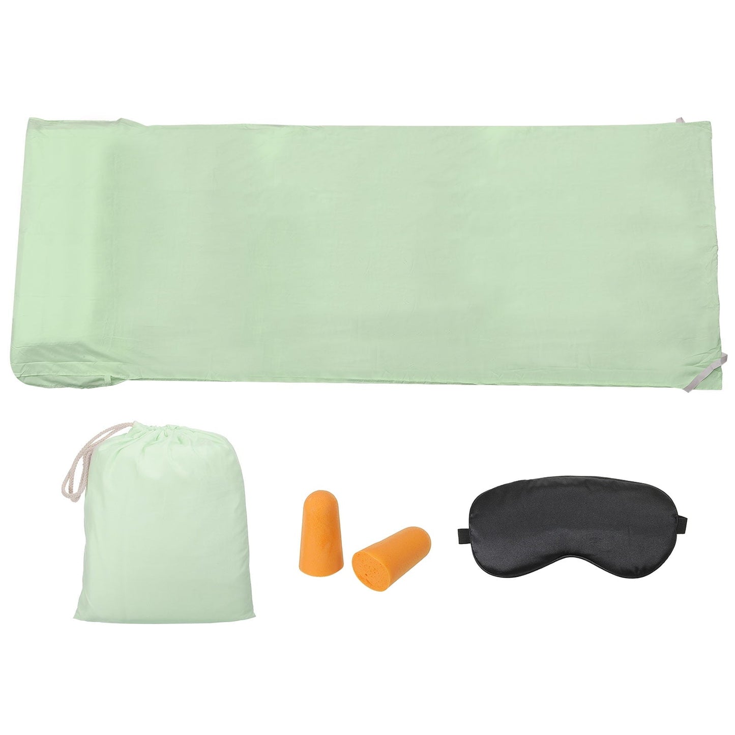Uxcell 82.6x71 inch Sleeping Bag Liner Travel Hotel Camping Sleep Sheet Sack Set for Backpacking Green