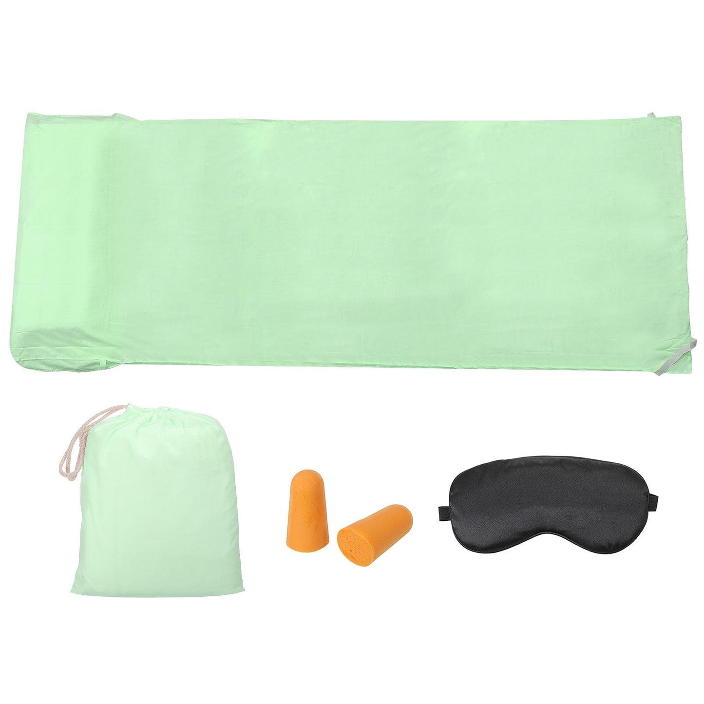 Uxcell 82.6x71 inch Sleeping Bag Liner Travel Hotel Camping Sleep Sheet Sack Set for Backpacking Light Green