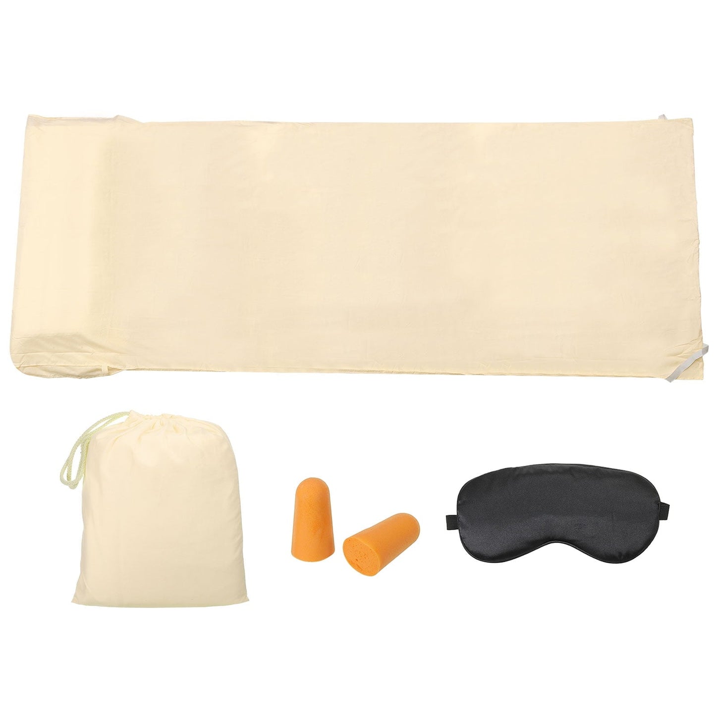 Uxcell 82.6x71 inch Sleeping Bag Liner Travel Hotel Camping Sleep Sheet Sack Set for Backpacking Light Yellow