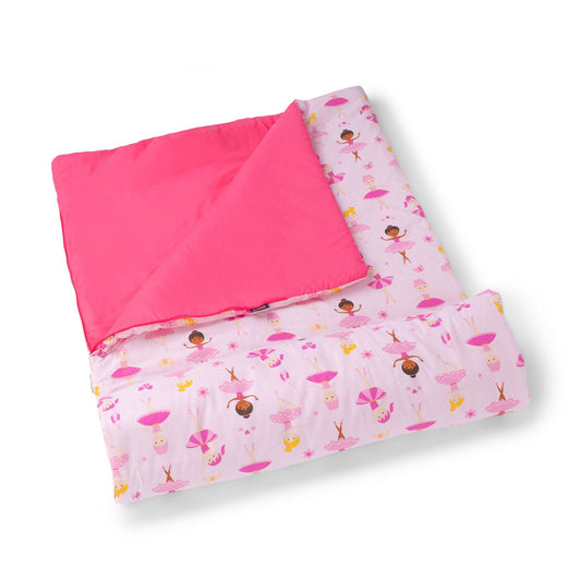 Wildkin Kids Original Sleeping Bag for Boys and Girls, Measures 57 x 30 Inches (Ballerina Pink)