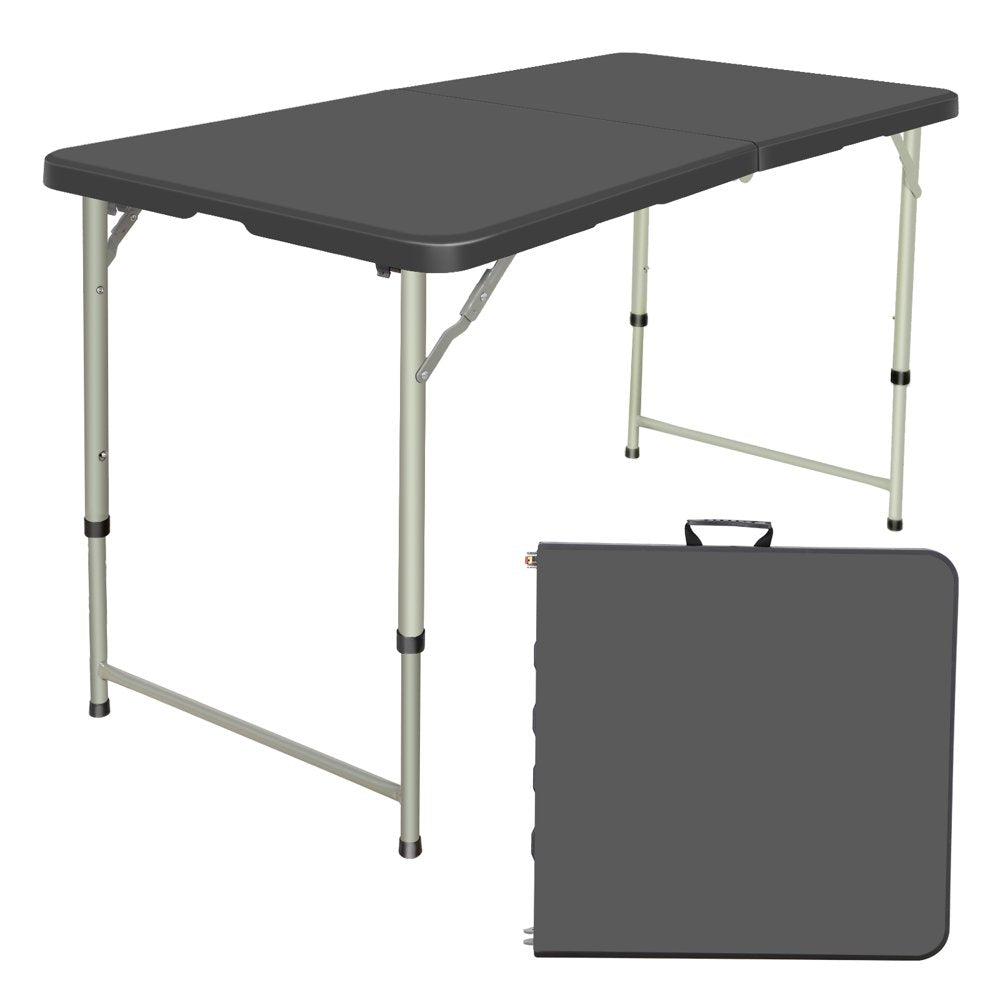 SUGIFT 4 Foot Folding Table Black Folding Card Table