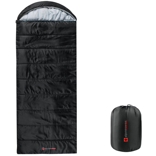 Alpine Swiss 0°C (32°F) Sleeping Bag Lightweight Waterproof with Compression Sack Adults All Seasons Camping Hiking Backpacking Travel Outdoor Indoor