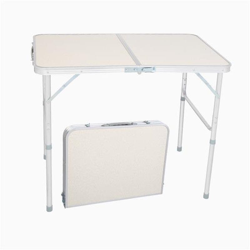 Aluminum Folding Table 3 Foot,Lightweight Portable Camping Table for Picnic Beach Outdoor Indoor, White 36 X 24 Inch