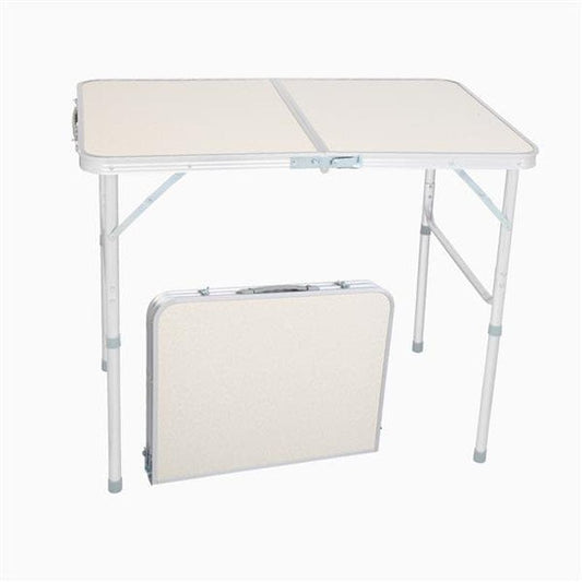 Aluminum Folding Table 3 Foot,Lightweight Portable Camping Table for Picnic Beach Outdoor Indoor, White 36 X 24 Inch
