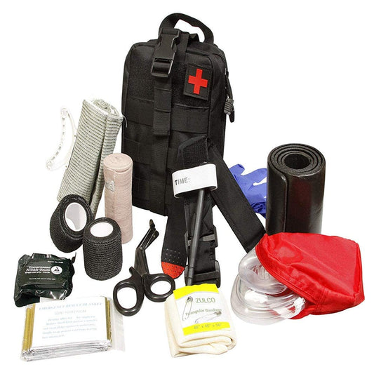 Asatechmed Premium IFAK Kit - Stop the Bleed Kit - Tactical Medical Survival Tool Kit - Combat Tourniquet - Roll up Splint - MOLLE System -Trauma Kit - Compression Trauma Bandage