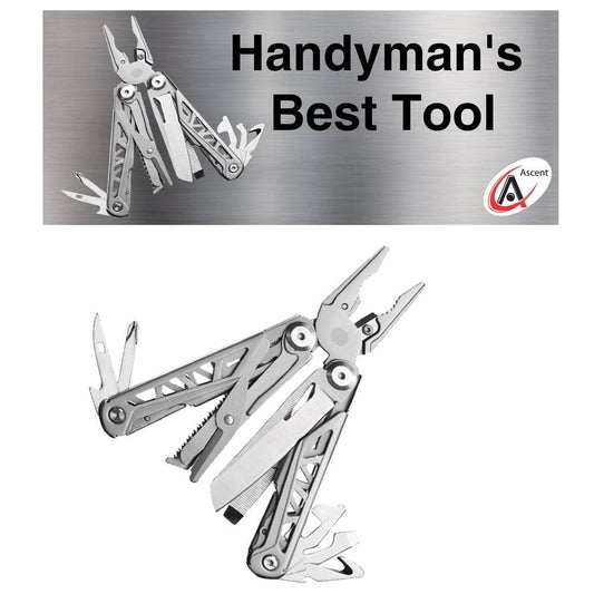Ascent Handyman DIY Gift Tool Pliers 15 in 1 Multitool Gift Boxed, Handy Pocket Knife Screwdriver Bottle Opener Saw for Camping Fishing Hiking Hunting - Gift Idea for Father, Men, Boyfriend, Women