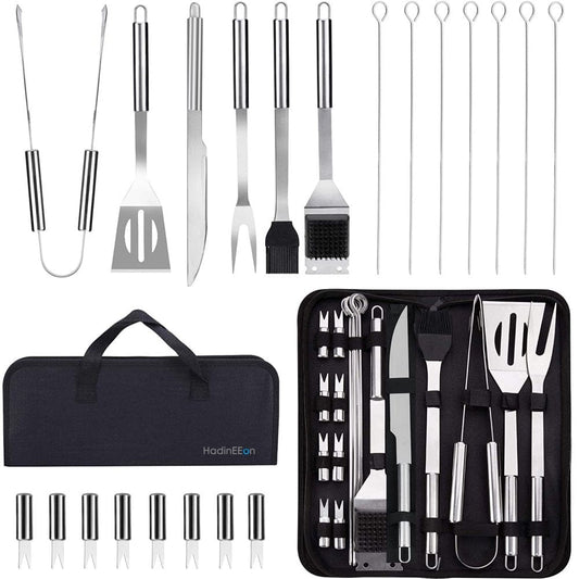 BBQ Set Grilling Tool Kit, 21-Pieces Stainless Steel Barbecue Utensil Accessories, Premium Complete Indoor, Outdoor Grill Tool Set for Friends Family