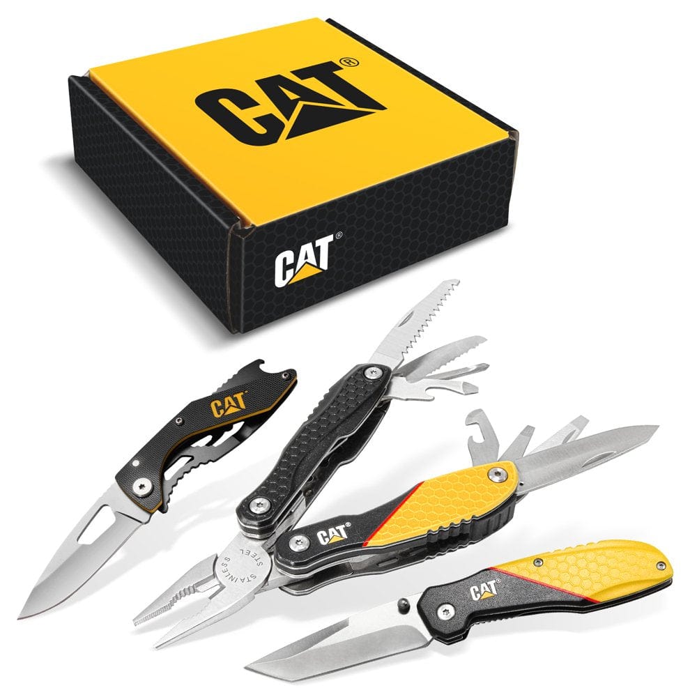 Cat 3 Piece 13-In-1 Multi-Tool and Pocket Knives Gift Box Set - 240126