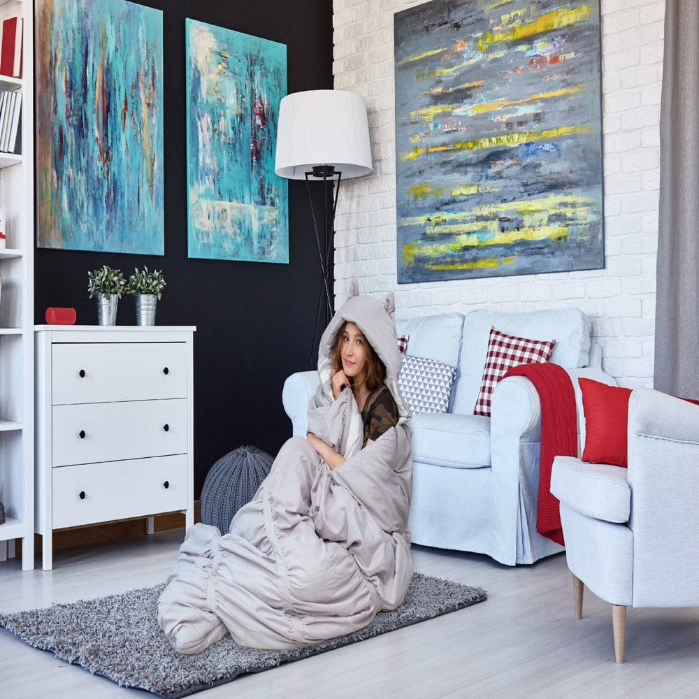 Chic Home Frankie 1-Piece Ruffled Sleeping Bag, 32 X 75, Grey