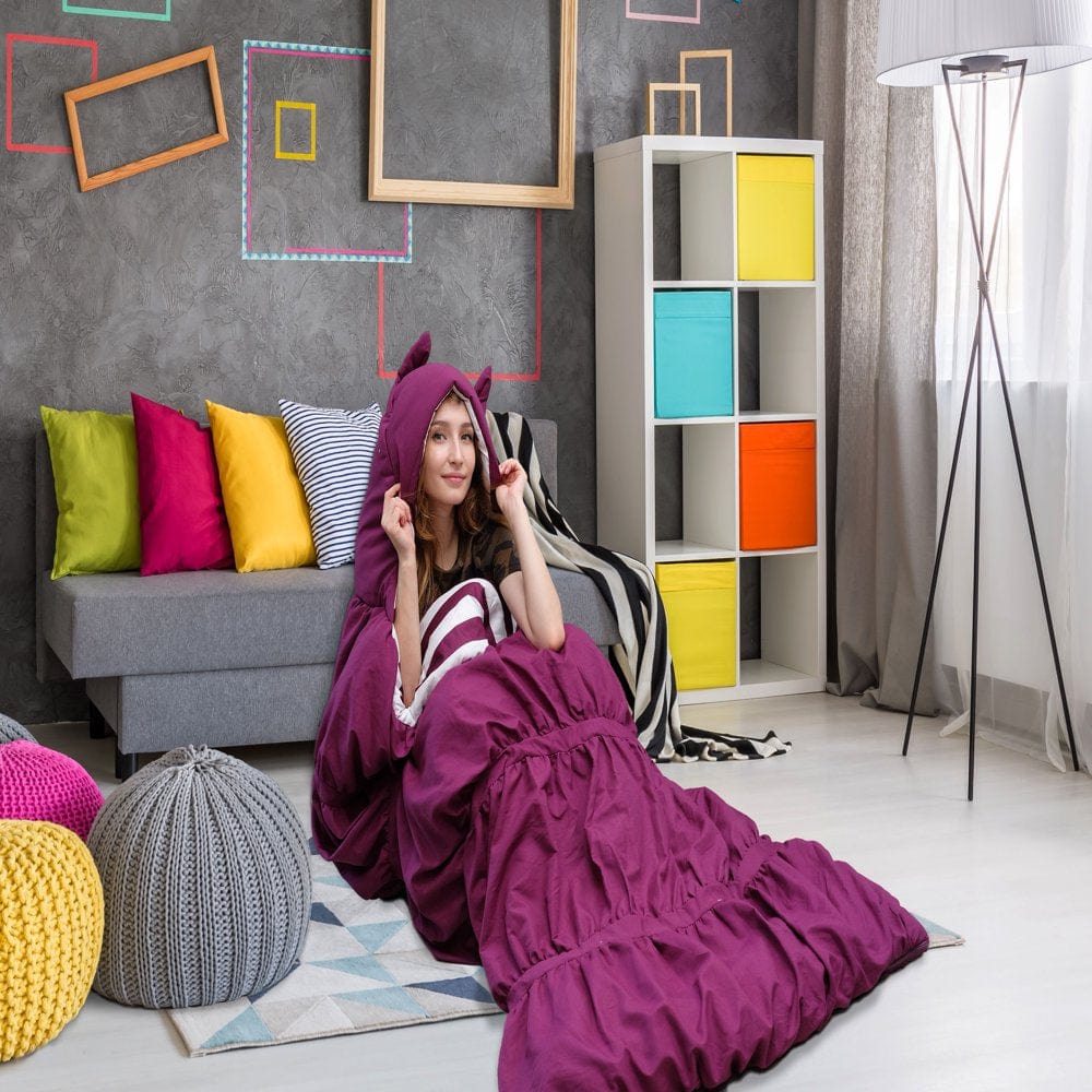 Chic Home Frankie 1-Piece Ruffled Sleeping Bag, 32 X 75, Grey