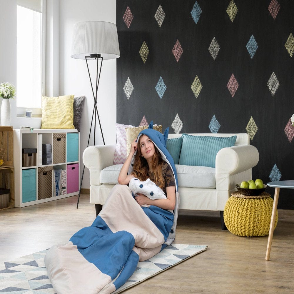 Chic Home Holger 1-Piece Color Block Sleeping Bag, Twin X-Long, Navy/Red/White