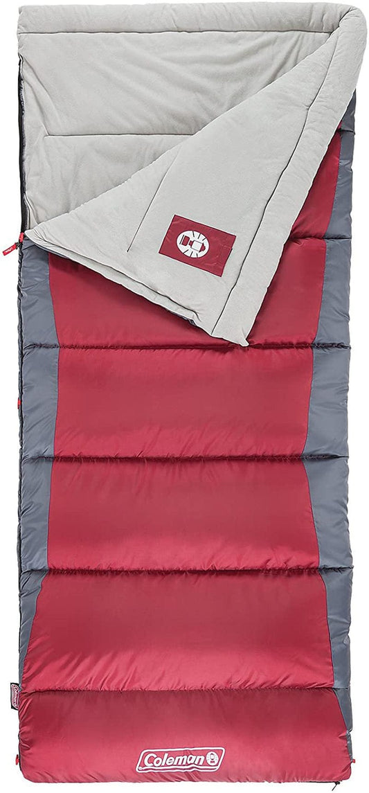 Coleman 50 F Aspen Meadows Rectangular Sleeping Bag, Red