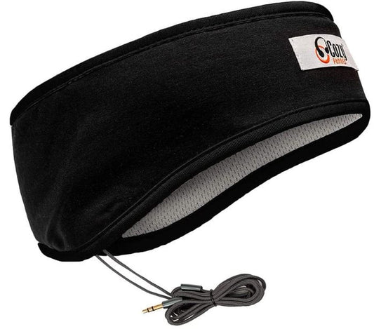 Cozyphones Sleep Headphones & Travel Bag, Lycra Cool Mesh Lining and Ultra Thin Speakers. Perfect for Sleeping, Sports, Air Travel, Meditation and Relaxation - Black