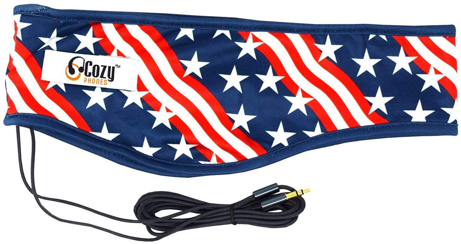 Cozyphones Sleep Headphones & Travel Bag, Lycra Cool Mesh Lining and Ultra Thin Speakers. Perfect for Sleeping, Sports, Air Travel, Meditation and Relaxation - Black