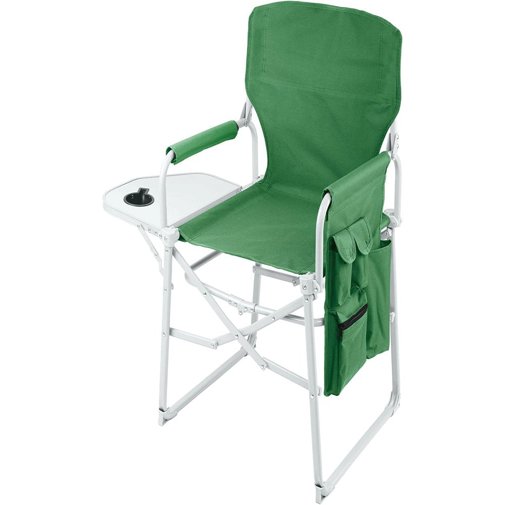 Ubon Steel Frame Portable Director'S Chair Ultra Wide & Lightweight Seat with Collapsible Side Table & Pockets Foldable Equipment for Camping Beach Travel Sports Games 300Lb Capacity - Black