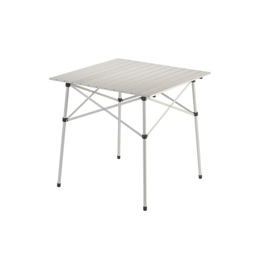 Coleman Compact 27.6" W X 27.6" L Roll-Top Aluminum Adult Camping Table, Silver