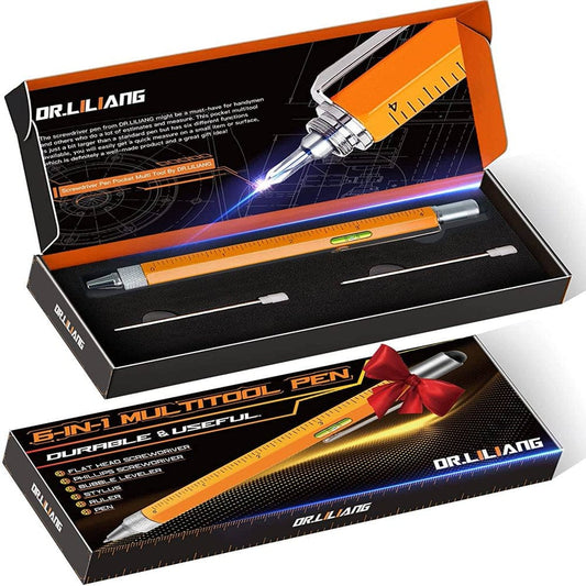 DOMETOUR Tool Gifts for Men Fathers Day- 6 in 1 Multitool Pen Gadgets Tools Gifts for Dad Fathers Grandpa Son Birthday Gifts, Women Woodworkers DIY Handyman, Ruler, Level, Screwdriver, Stylus