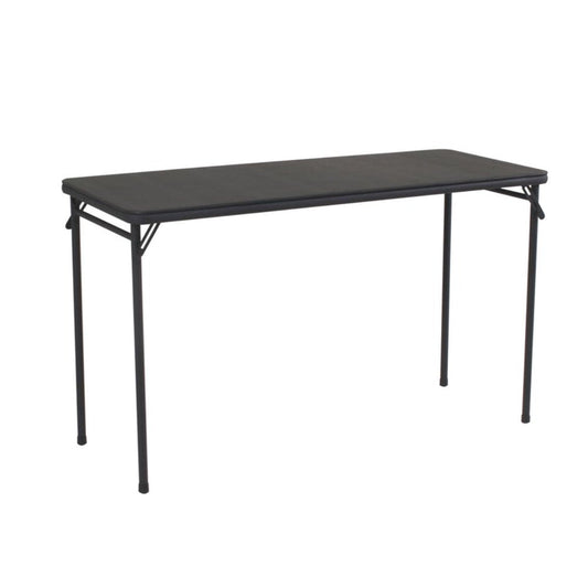COSCO 20" X 48" Vinyl Upholstered Steel Frame Folding Table, Black