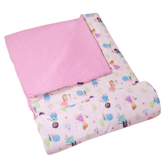 Wildkin Kids Original Sleeping Bag for Boys and Girls, Measures 57 x 30 Inches (Fairy Garden Pink)