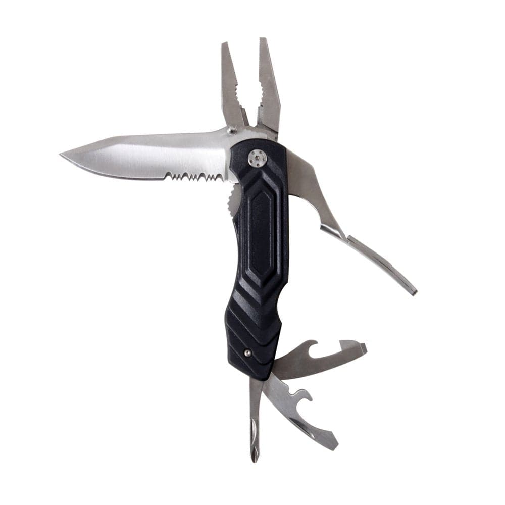 Rothco Pocket Knife Multi Tool, 3 Inch Half Serrated Blade, Black Sheath