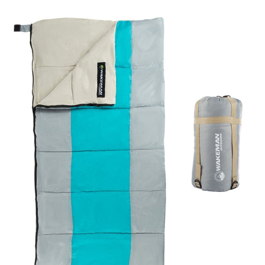 Sleeping Bag-Lightweight, Carrying Bag with Compression Straps Included-Great for Adults, Kids, Camping, Backpacking, Sleepovers by Wakeman Outdoors