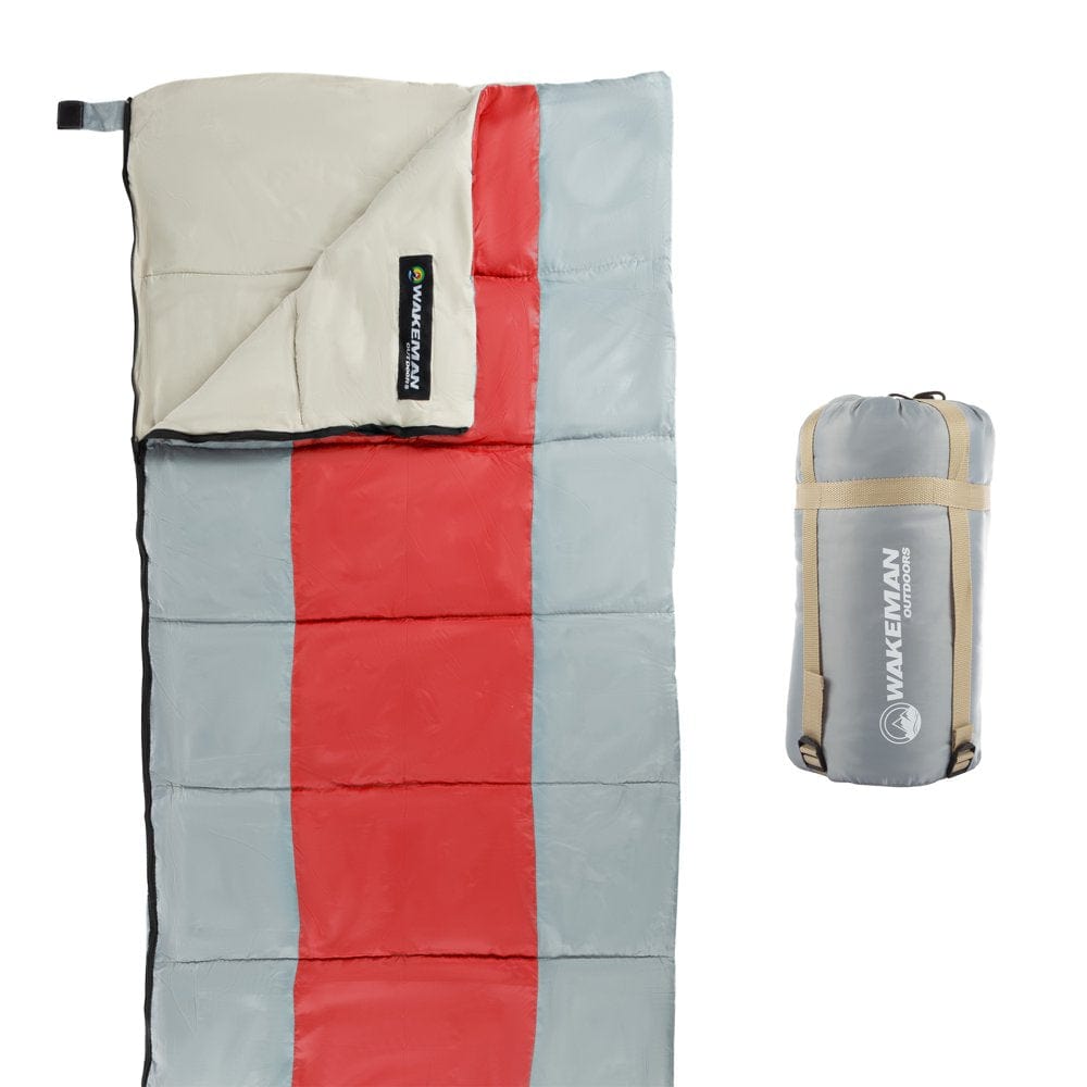 Sleeping Bag-Lightweight, Carrying Bag with Compression Straps Included-Great for Adults, Kids, Camping, Backpacking, Sleepovers by Wakeman Outdoors