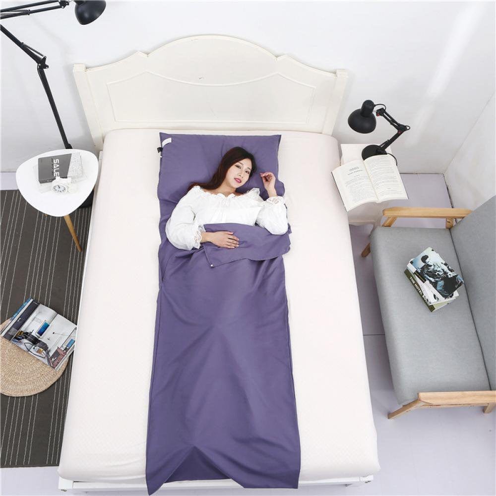 Sleeping Bag Lined with Cotton Camping Travel Sheets Sleeping Bag Adult Dormitory Outdoor Picnic Plane Train-Light and Warm and Washable, Suitable for Hiking.