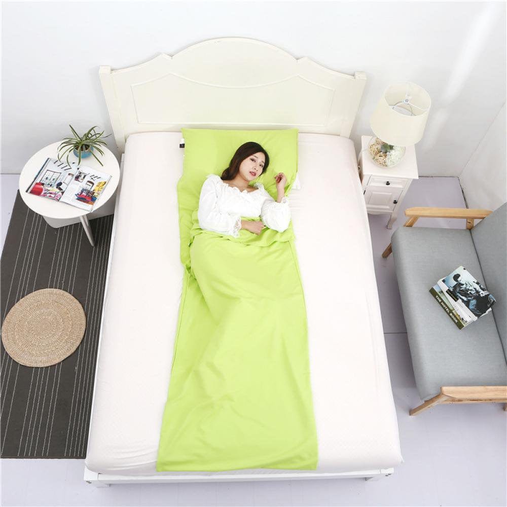 Sleeping Bag Lined with Cotton Camping Travel Sheets Sleeping Bag Adult Dormitory Outdoor Picnic Plane Train-Light and Warm and Washable, Suitable for Hiking.