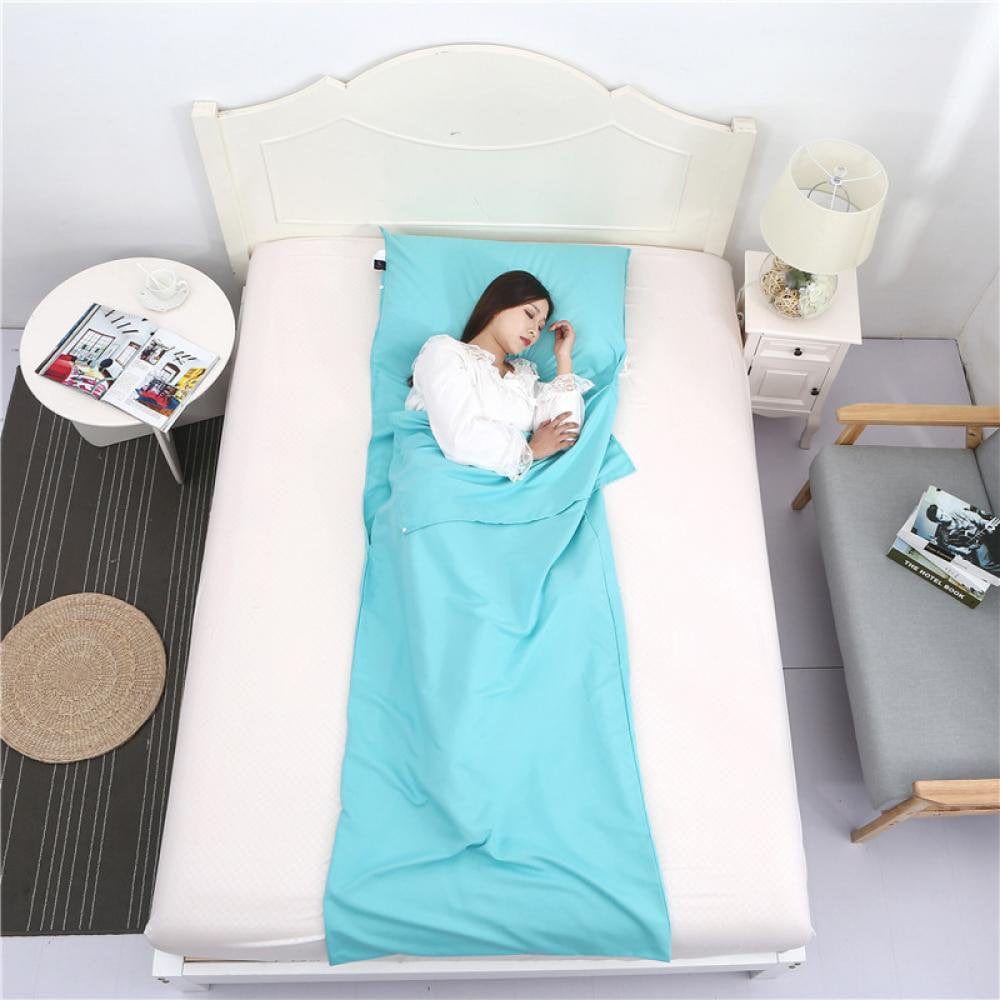 Sleeping Bag Lined with Cotton Camping Travel Sheets Sleeping Bag Adult Dormitory Outdoor Picnic Plane Train-Light and Warm and Washable, Suitable for Hiking.