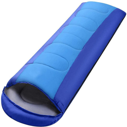 Sleeping Bag Portable 78 X 27 Inches with Hood & Compression Sack for Backpacking Camping Hiking Travel Summer Vacation with Family & Friends (Dark Blue)