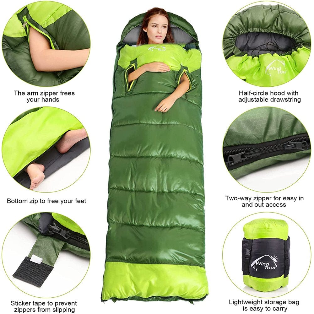 Sleeping Bags for Adults Backpacking Lightweight Waterproof- Cold Weather Sleeping Bag for Girls Boys Mens for Warm Camping Hiking Outdoor Travel Hunting, Fits 23°F to 68°F