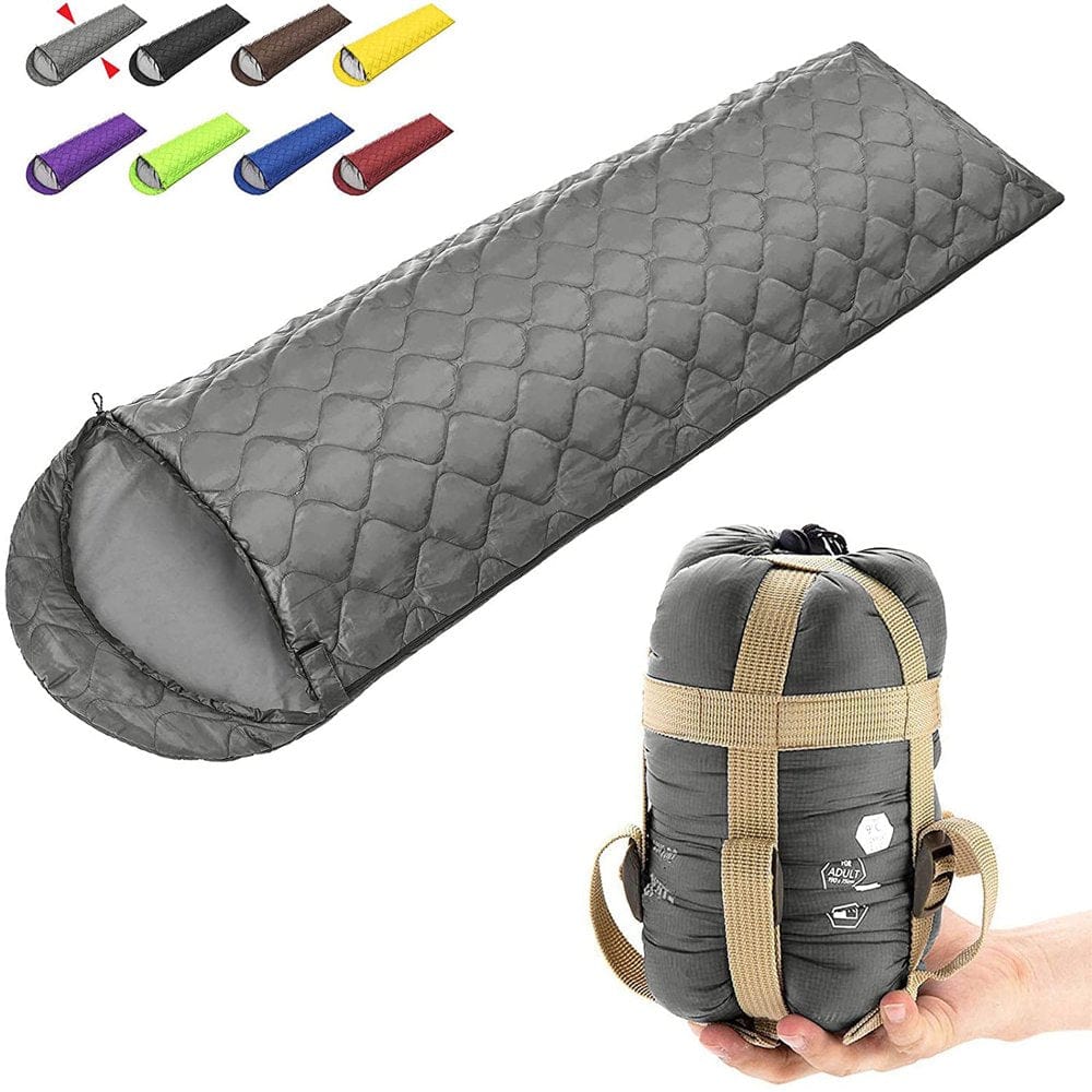 Sleeping Bags for Adults Kids Boys Girls Backpacking Hiking Camping 3 Seasons Fall, Spring, Summer, Indoor Outdoor Use, Lightweight & Waterproof,Grey