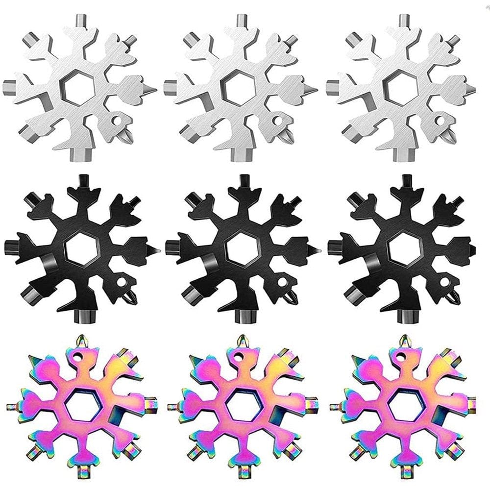 Snowflake Tool, 18-In-1 Stainless Steel Snowflake Bottle Opener,Screwdriver Kit/Wrench, Valentine'S Day Best Gifts for Him Husband Men Boyfriend Boys (9PACK)