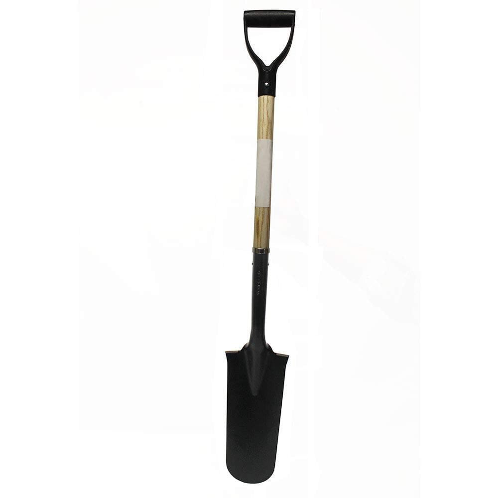 Super Duty Spade Shovel Long Wood Handle Transplanting with Cushioned D Grip Gardening Digging Weeding Tool Camping