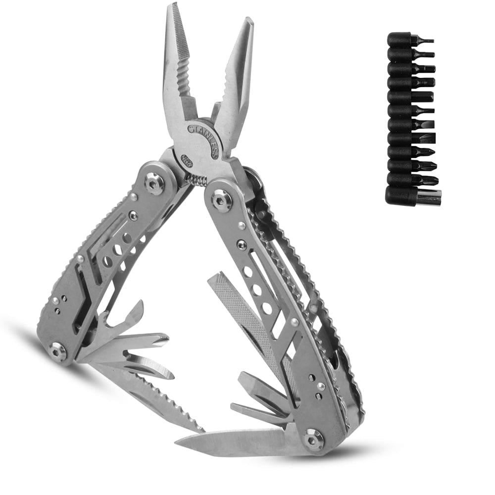 SUPTREE 21-In-1 Pocket Knife Multitool Camping Survival Repair - Folding Multi Tool with Sheath Bits Set for Outdoor Hunting Hiking