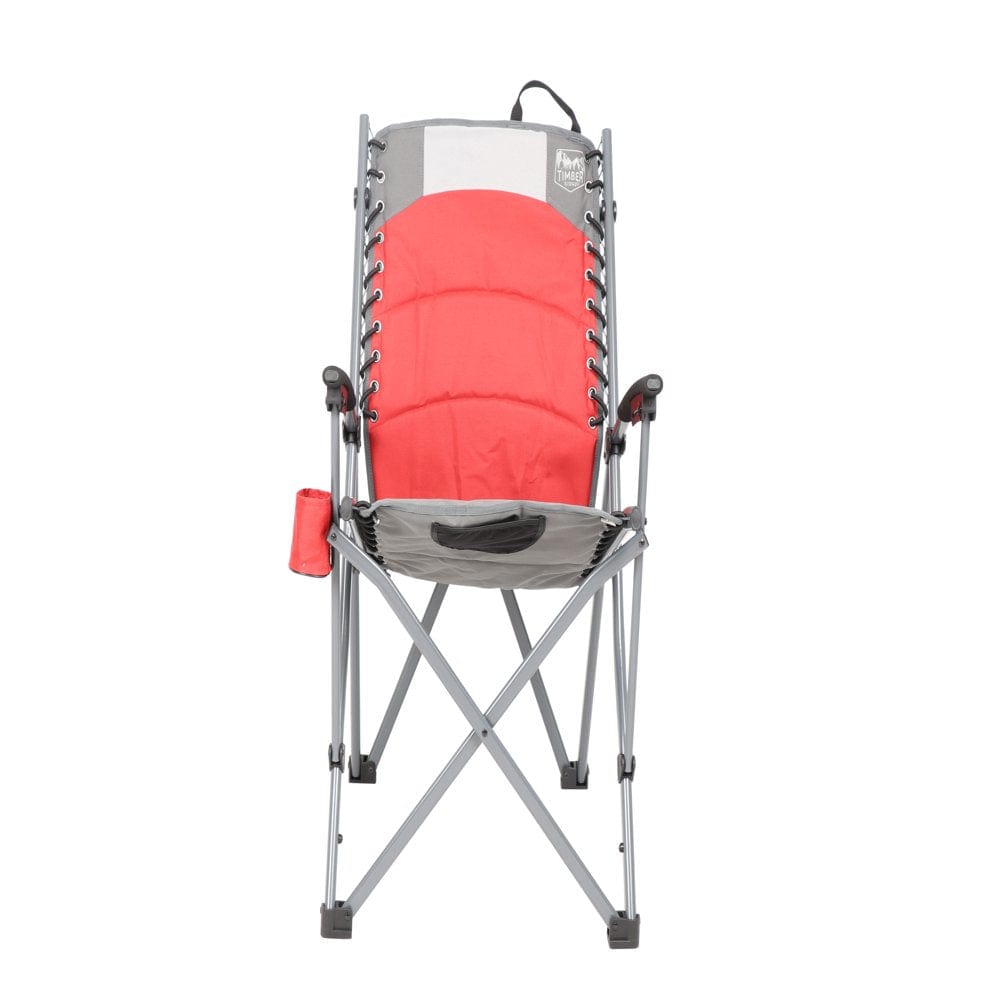 Timber Ridge Fraser Bungee Camping Chair, Red and Gray, Adult