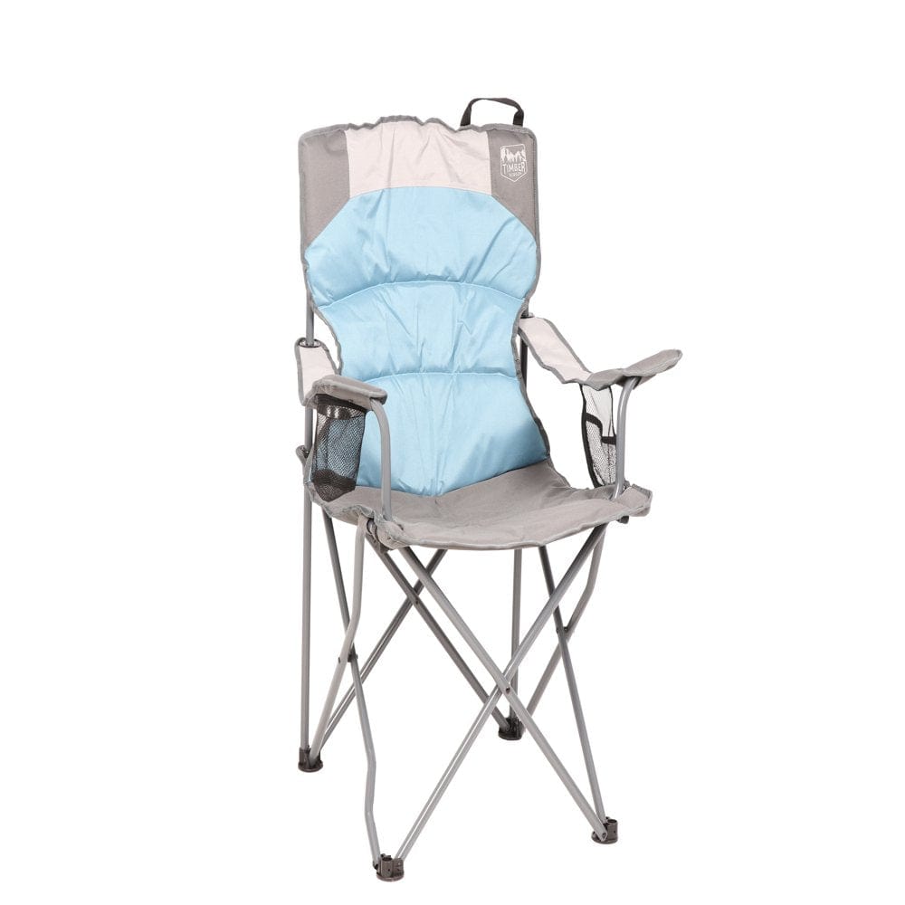 Timber Ridge Sycamore Quad Fold Camping Chair, Red and Gray, Adult