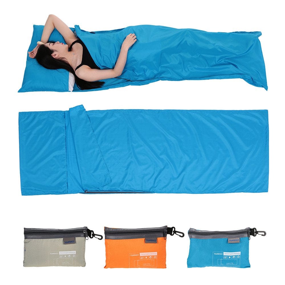 TOMSHOO 70*210CM Outdoor Travel Camping Hiking Polyester Pongee Healthy Sleeping Bag Liner with Pillowcase Portable Lightweight Business Trip Hotel
