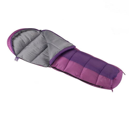 Wenzel Backyard 30-Degree to 40-Degree Youth Mummy Sleeping Bag, Purple, 26"X66"
