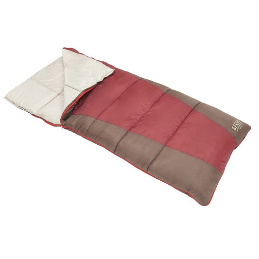 Wenzel Lakeside 40 - 50 Degree Rectangular Sleeping Bag, Red, 78" X 33"
