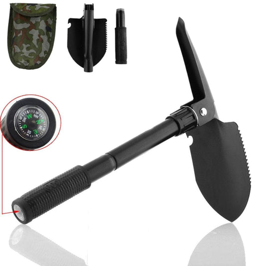 Windfall Military Folding Camping Shovel,Multifunctional Portable Survival Shovel Spade,High Carbon Steel Entrenching Tool, Tactical Shovel for Camping, Hiking,Gardening, Fishing, Backpacking